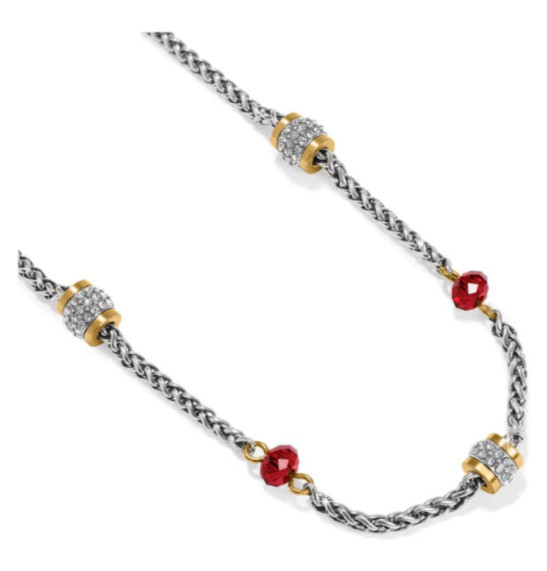 Brighton Meridian Red Short Two Tone Station Necklace Style JM7488 NWT $132