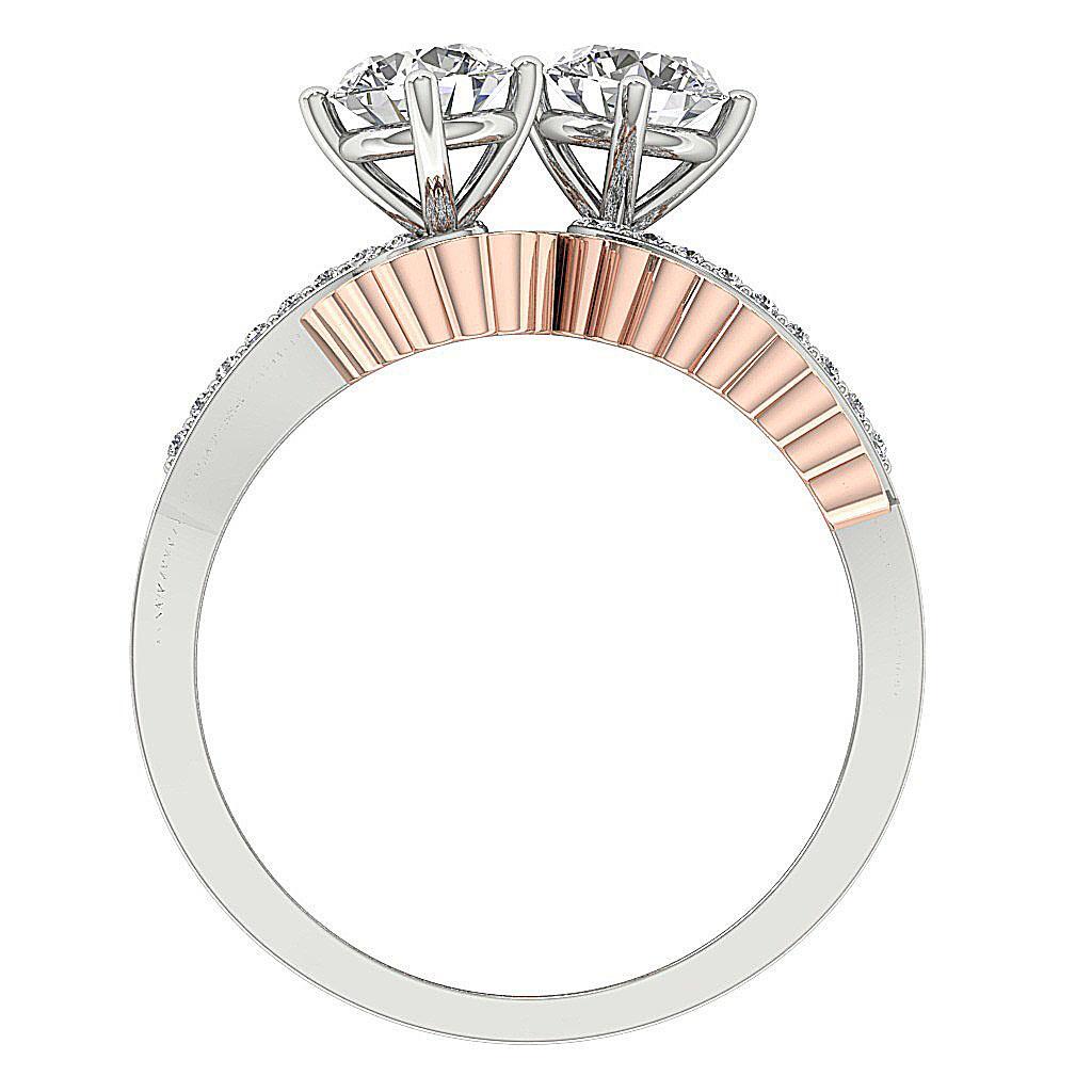 Anniversary Gift Forever Us Two Stone Ring Natural Diamond I1 G 1.50 Ct 14k Gold