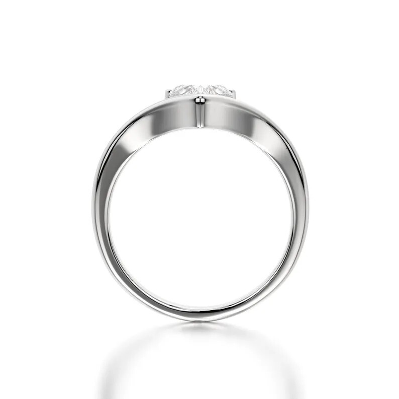 1.00 CT Heart EF VS/SI Lab Grown Diamond Women’s Engagement Ring 14K Yellow Gold