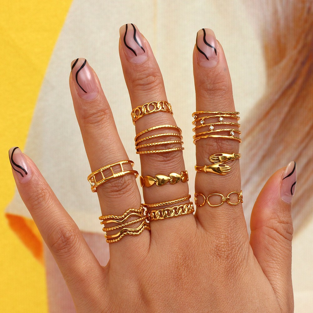 Hollow-opening multi-style stainless steel fashionable ring
