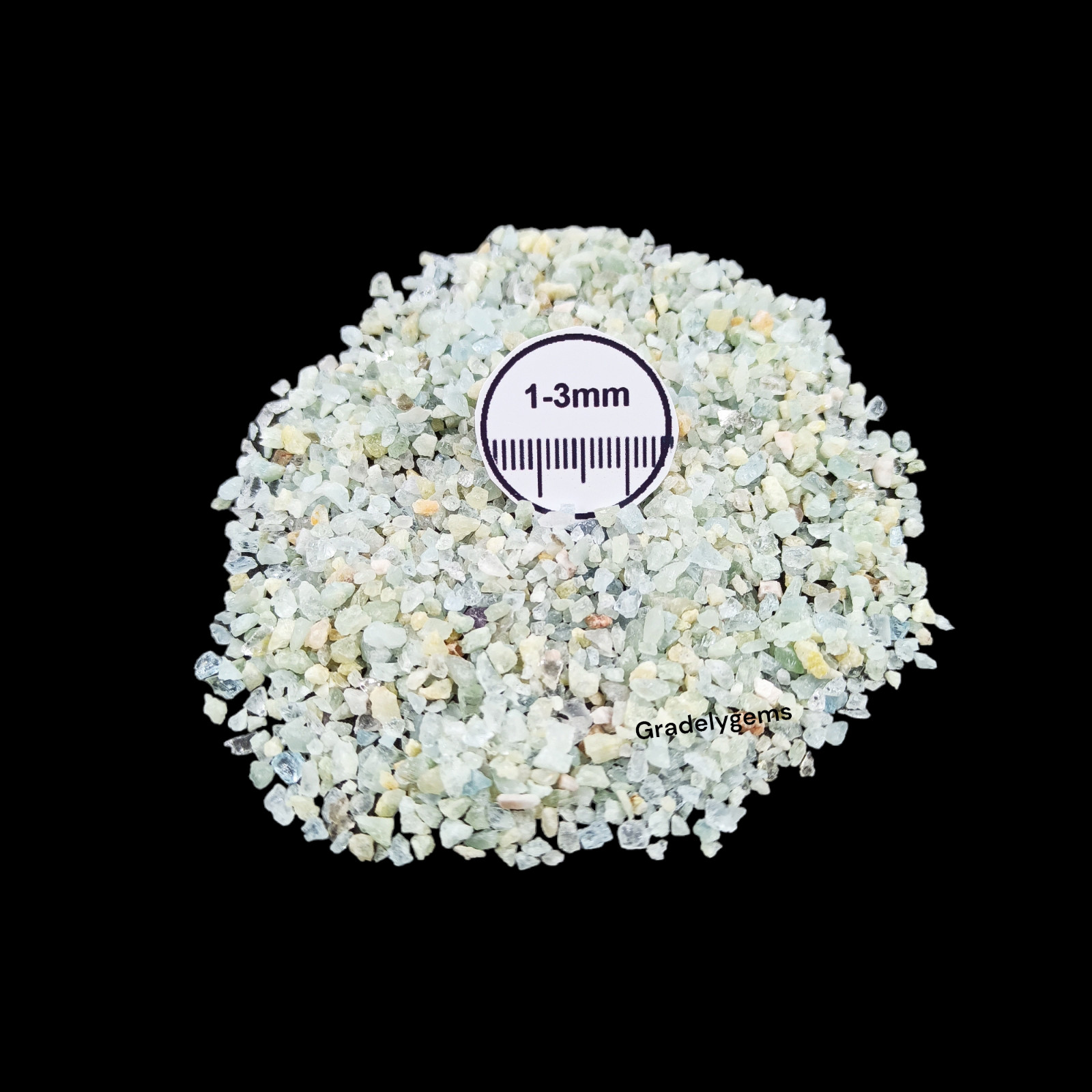 Premium Aquamarine Gemstone Crushed Powder – for Resin Art, Craft, Ring inlay