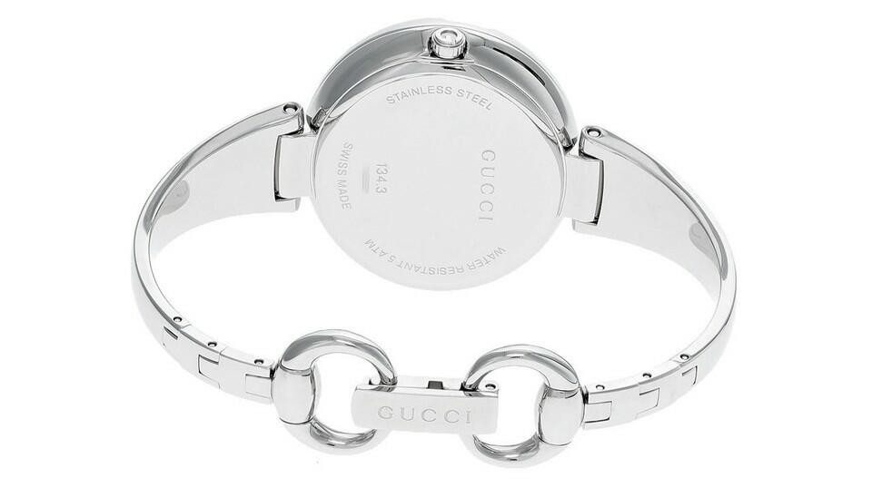 G1N Gucci Guccissima Quart Black Dial Womens Watch YA134301,USED, NO BOX OR