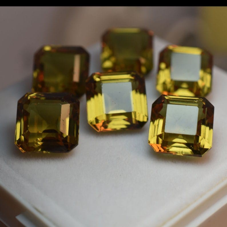 Zultanite Colour Change Quartz Faceted Square Size 12mm 10pecse gemstones loose