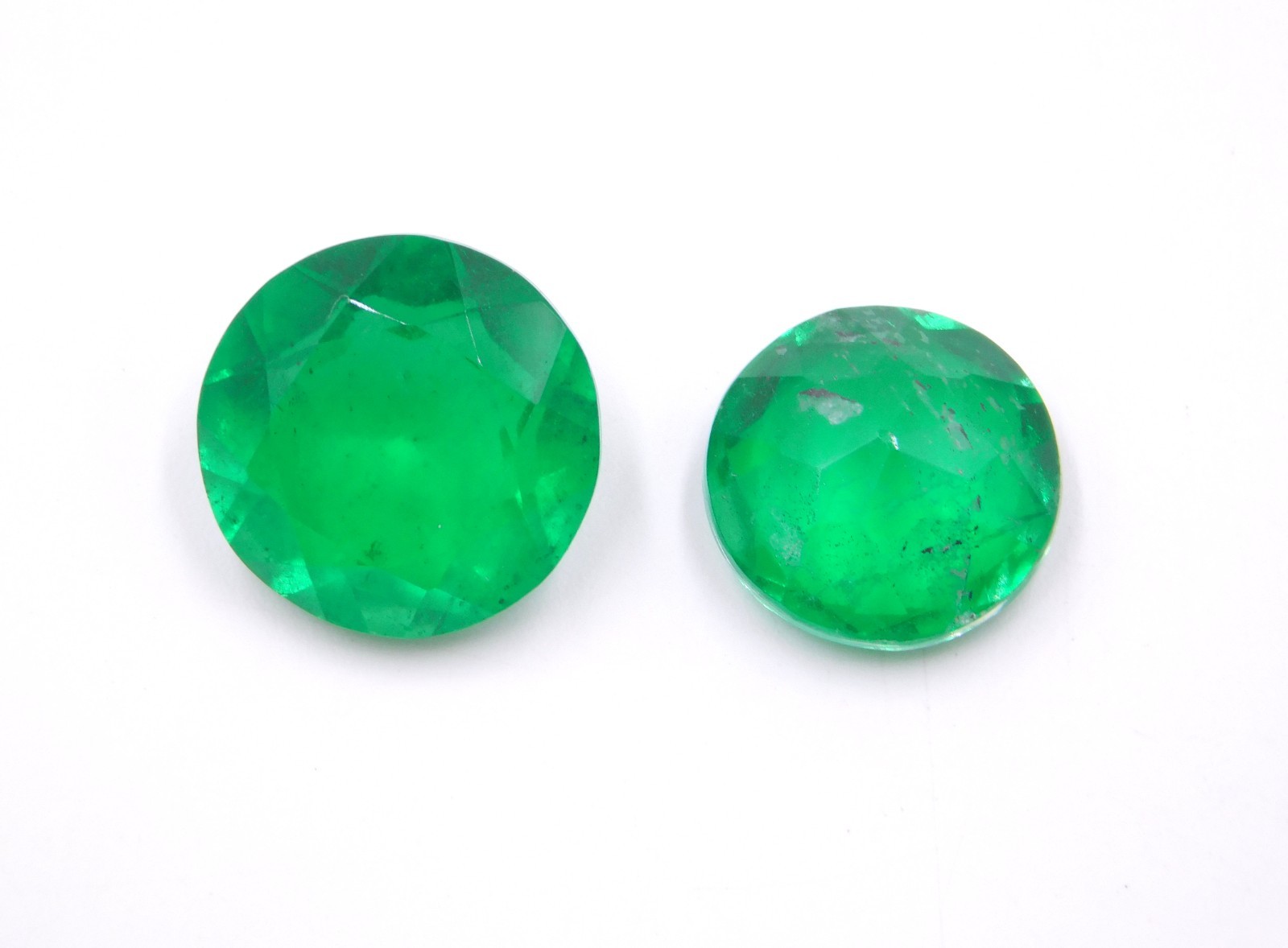 15 MM Doublet Emerald Round Cut Lab Created Loose Gemstone 9.45 Cts 1 Pcs P-3788