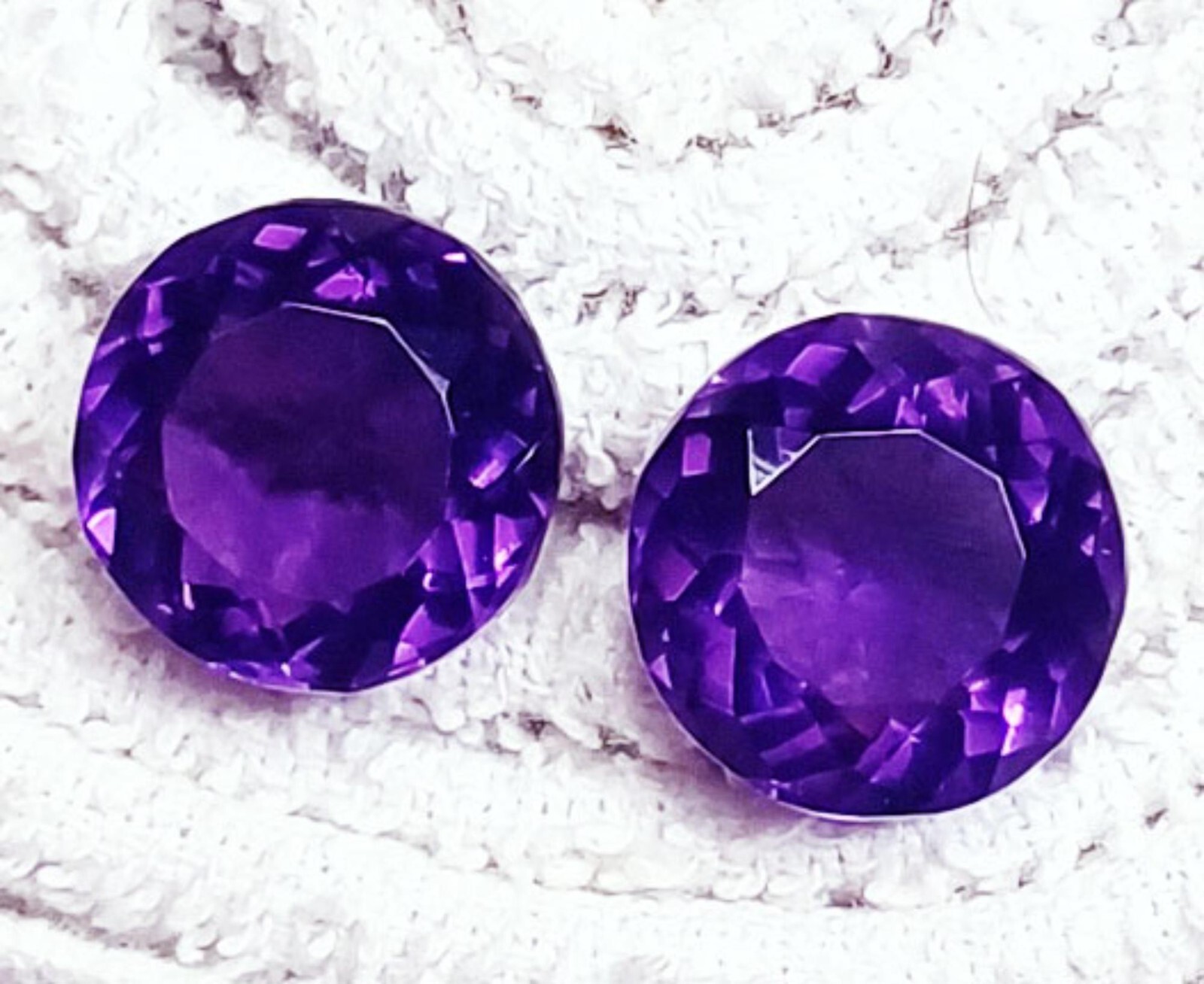 Round Cut Violet Amethyst 10 to 12 Ct Certified 2 Pcs Loose Gemstone ~ PV04
