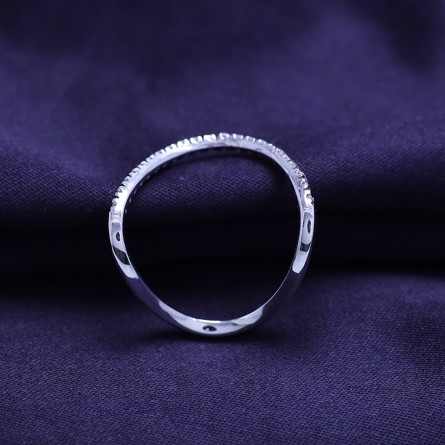 0.27 Ct Diamond V Shape Engagment Ring in 10k Solid White Gold Lab Grown