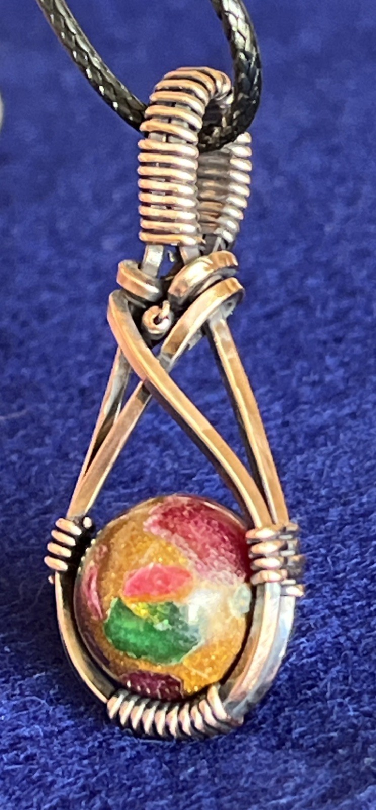 Agate Composite ~Handmade copper wire wrapped pendant 3r