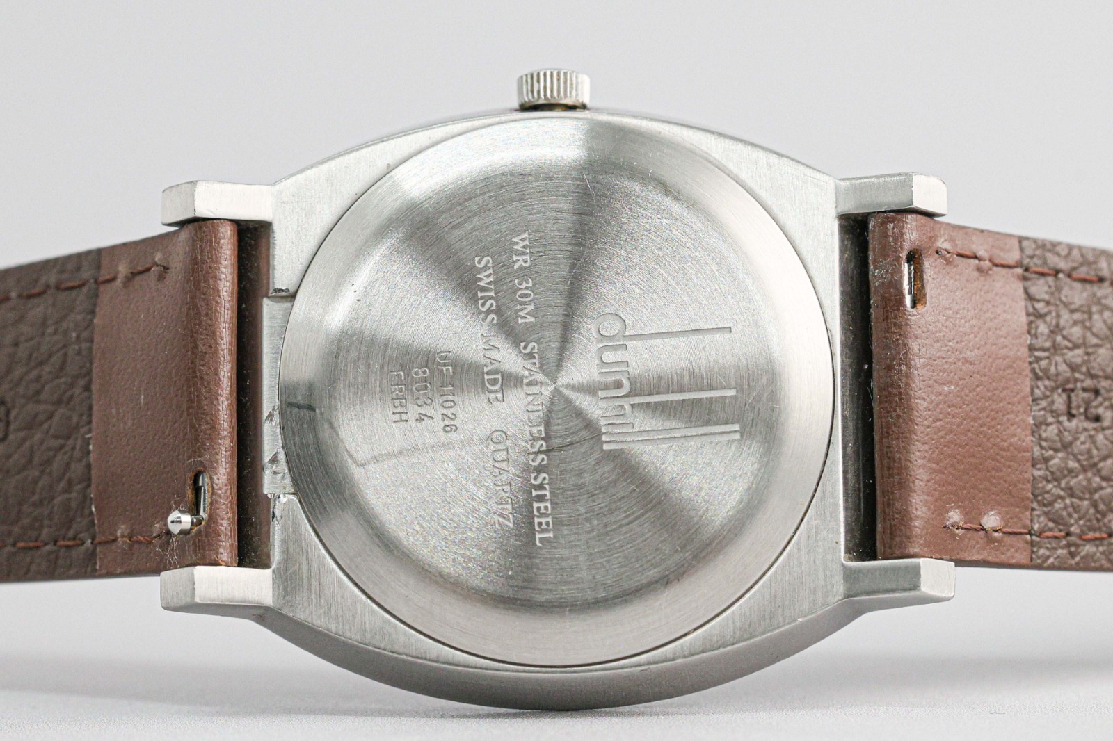 **NEAR MINT** Dunhill RPM 8034 Silver Quartz Small Second Black Dial Men’s Watch