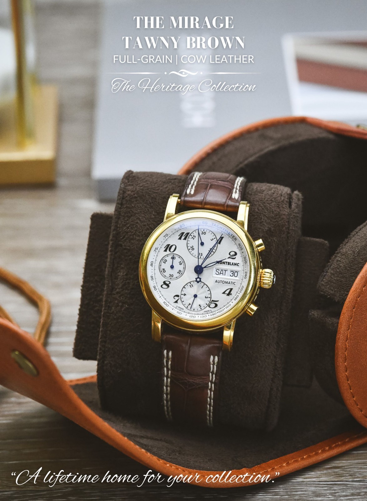 Leather Watch Travel Case for Men – Watch Rolls Full Grain Genuine Leather