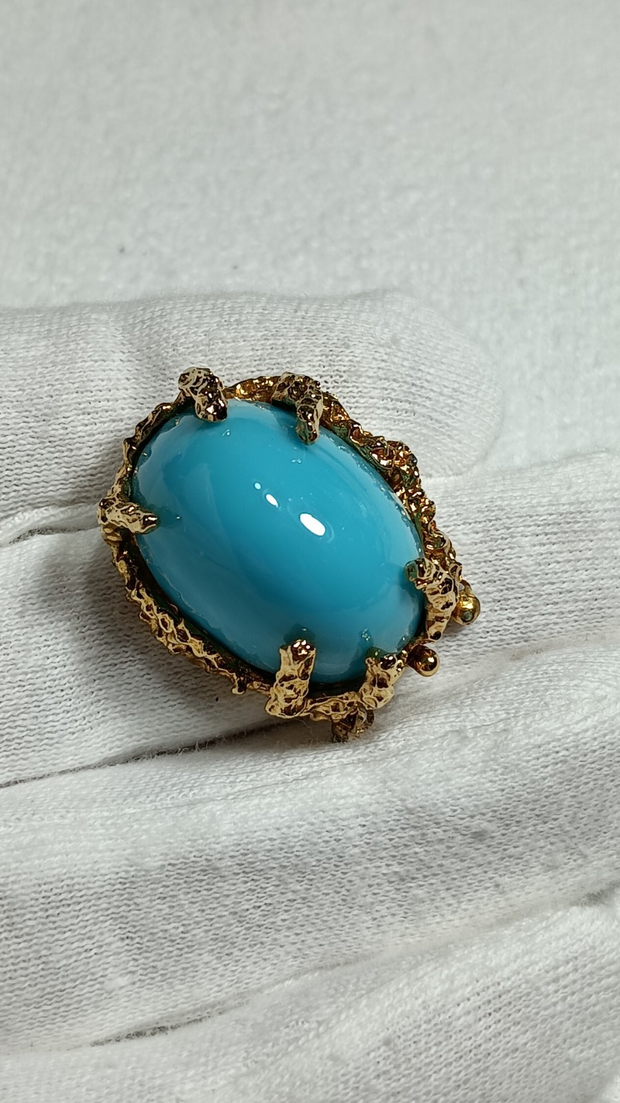Vintage Panetta Blue Glass Gold Tone Beaded Necklace Clasp ONLY