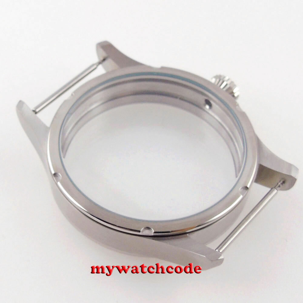 brushed 42mm 316L steel watch CASE fit eta 6498 6497 seagull 3600 3620 movement