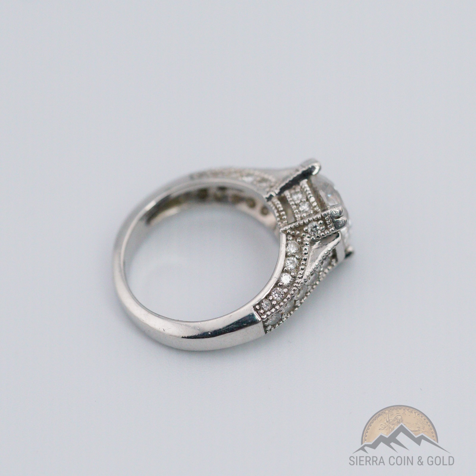 3.05ct Natural Diamond Ring Platinum F SI2 +1.13ctw Sides Size 5.5