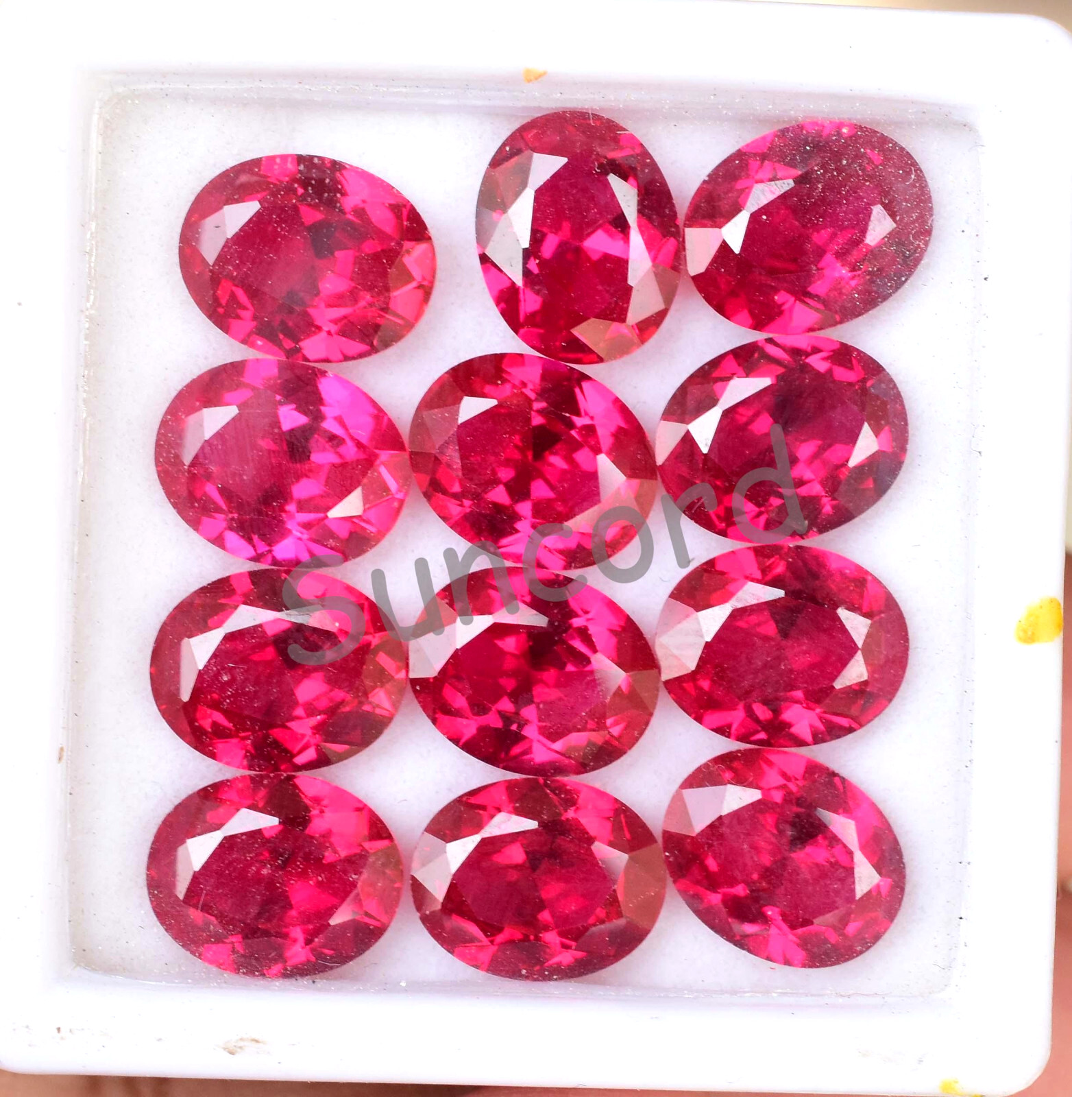 12 Pcs Natural Blood Red Ruby Oval Shape 9.80 mm Certified Loose Gemstone