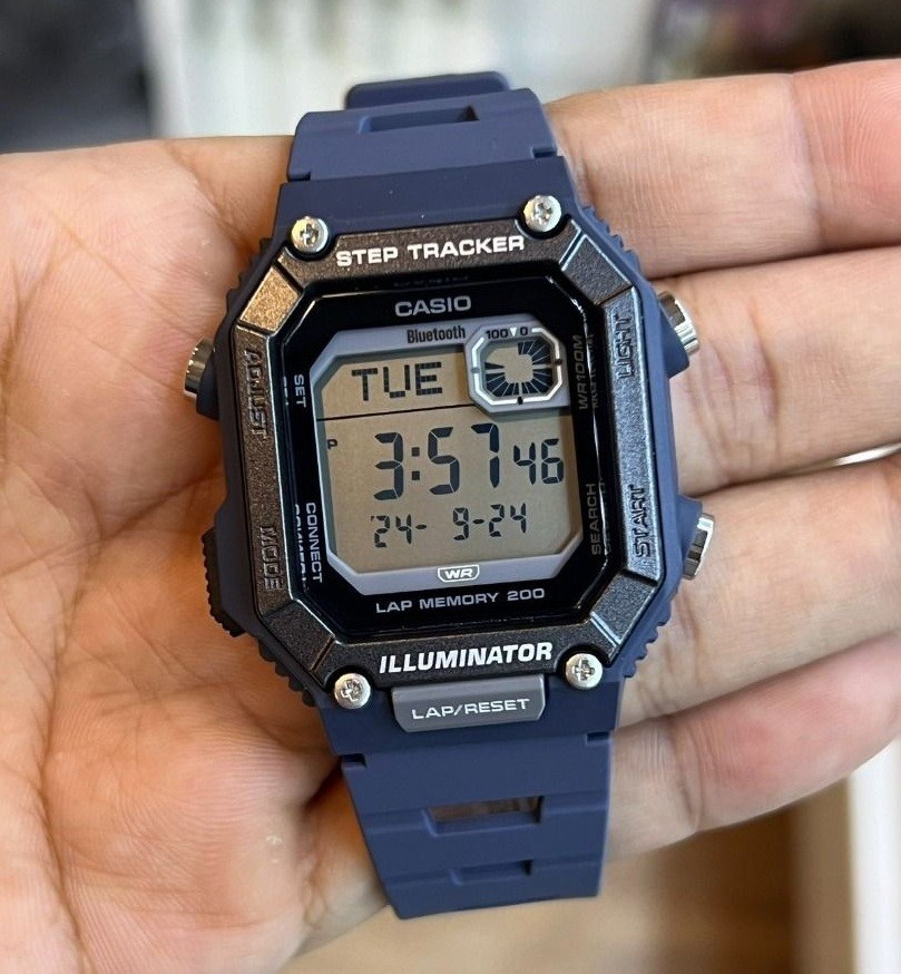 Casio WS-B1000-2A Blue Digital Resin Smartphone Bluetooth Step Count Men’s Watch