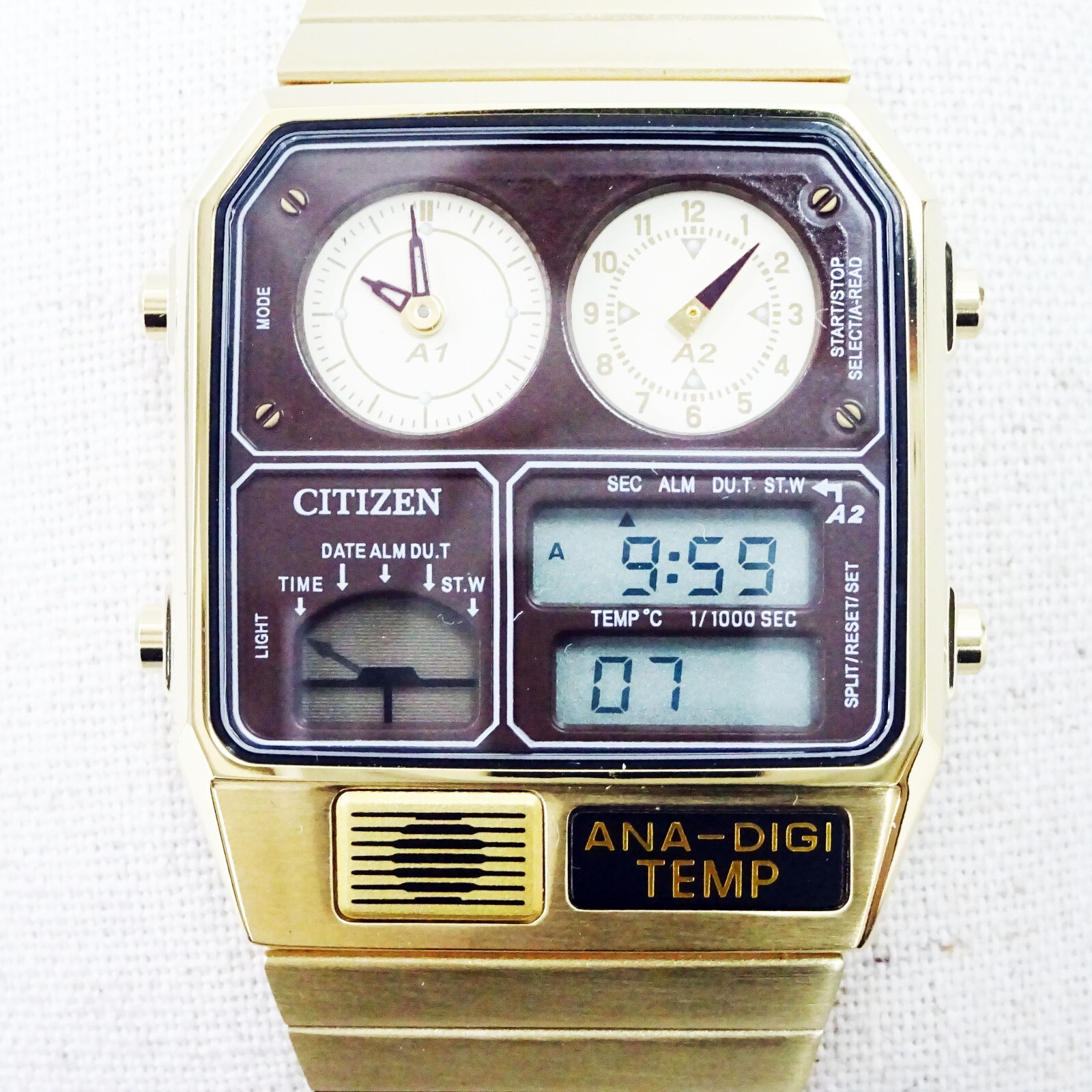CITIZEN ANA-DIGI TEMP reprint model watch gold JG2103-72X from japan NEW