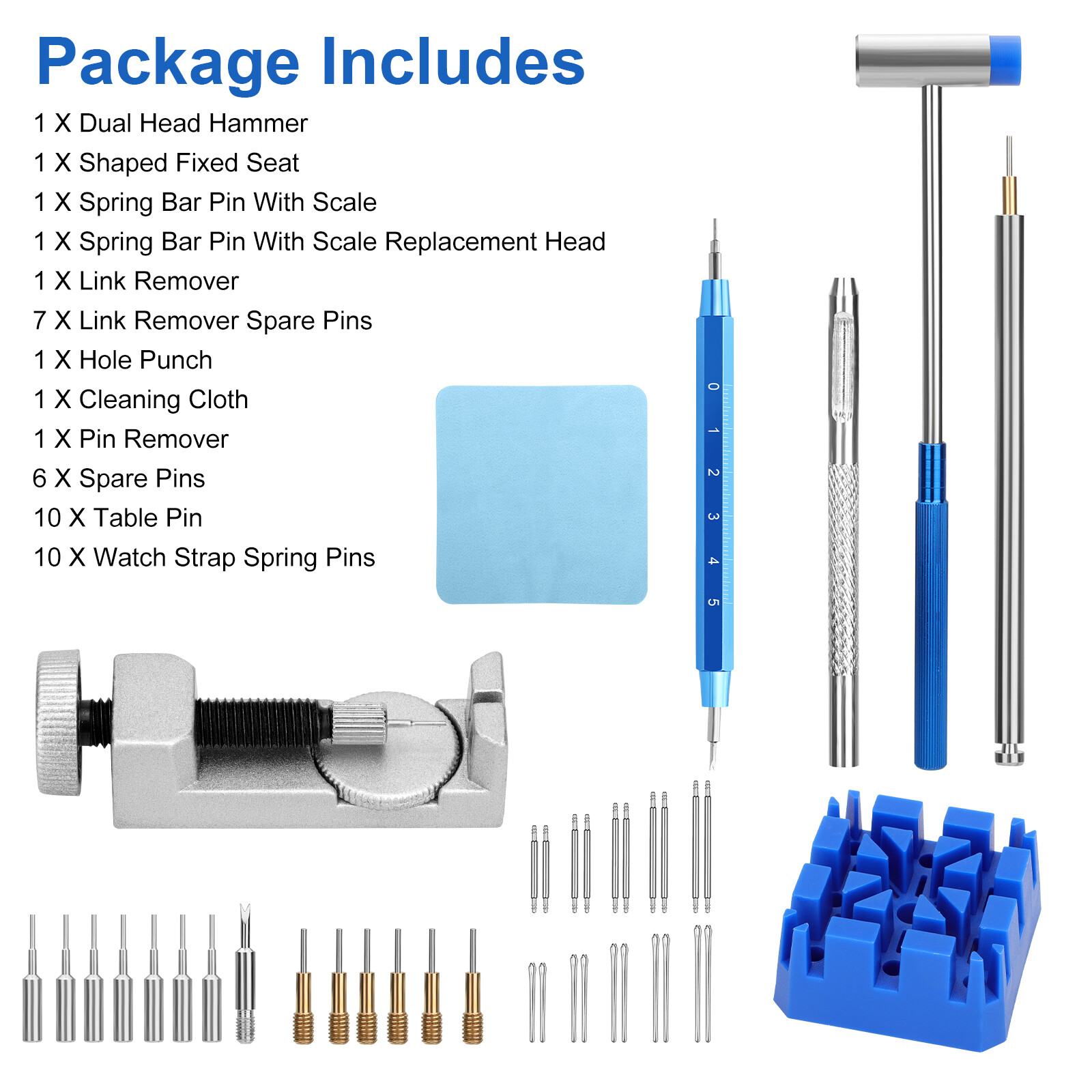 Adjustment Watch Band Strap Link Pin Remover Spring Bar Repair Resizing Tool Kit
