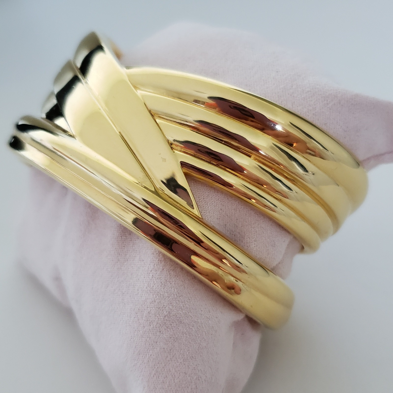 MILOR ITALY 14K Yellow Gold Resin Core Cuff Bracelet