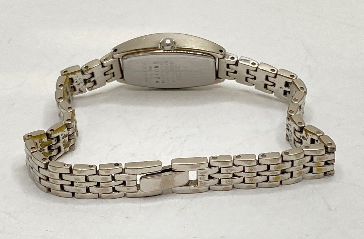 Citizen Women’s Tonneau Quartz Watch Silver Tone Rhinestone Bezel 5421-S011469