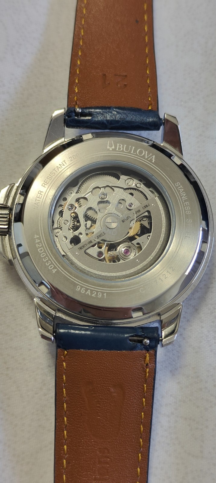 Bulova Marine Star Blue Dial Men’s Watch 96A291 BEAUTIFUL WATCH!!! PLUS 1 COIN!!