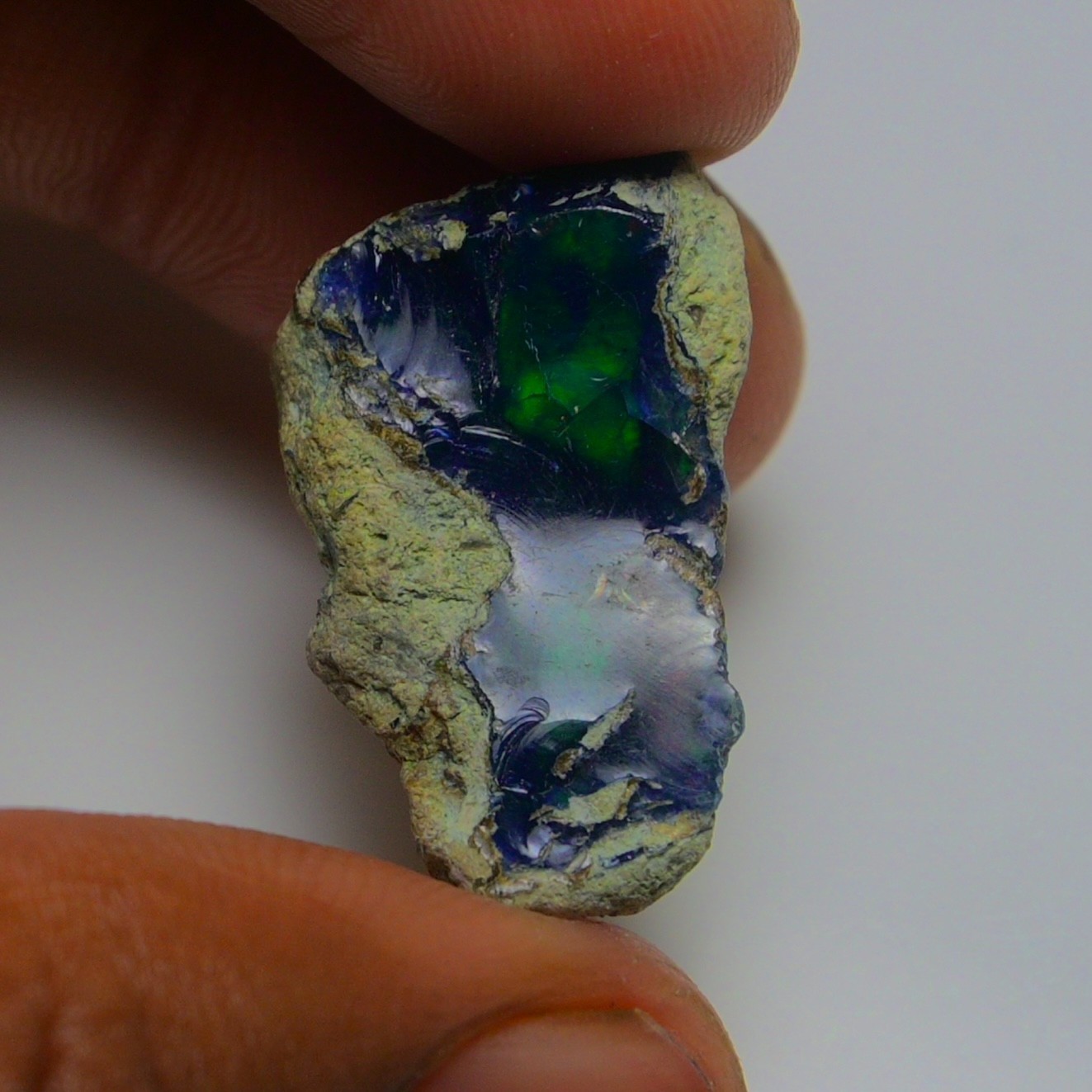 Blue Opal Rough 9.45 Carats, Smoked Ethiopian Welo Opal Rough, Fire Opal Rough