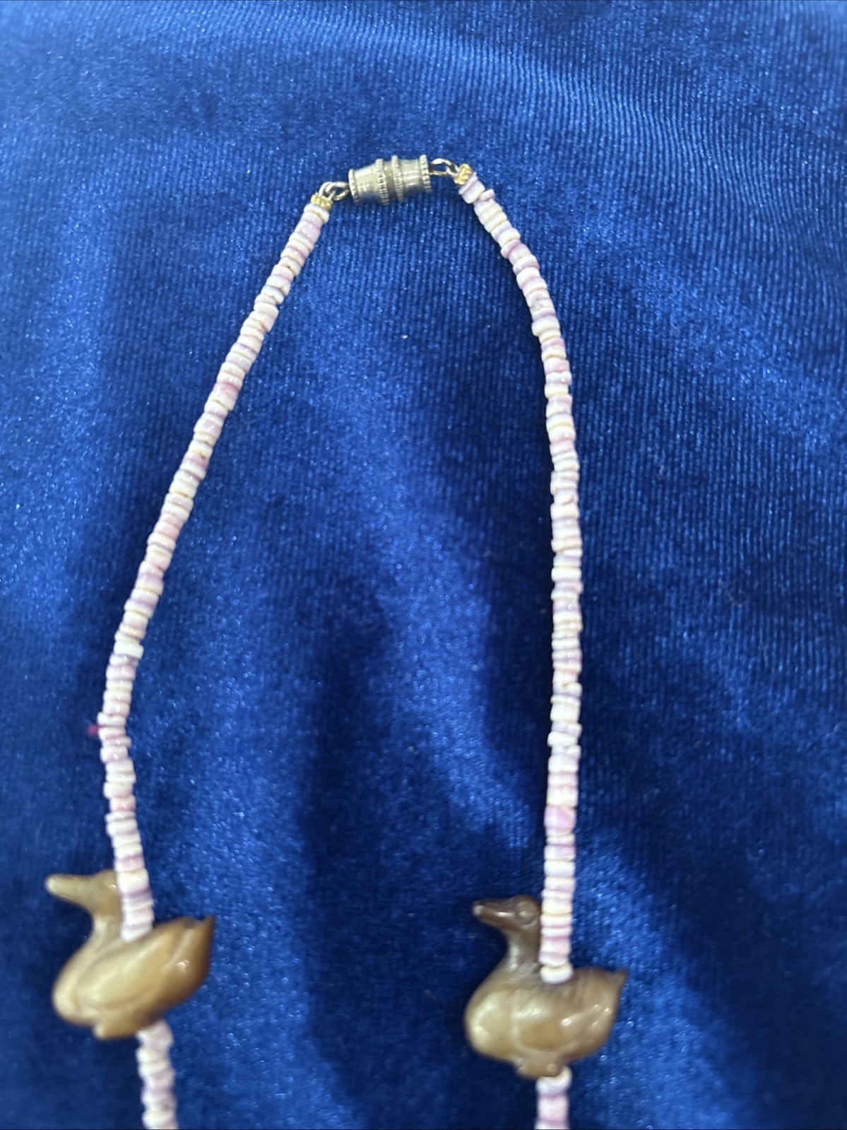 Vintage Chinese Export Carved Stone Zuni Style Necklace. Carved Animals.