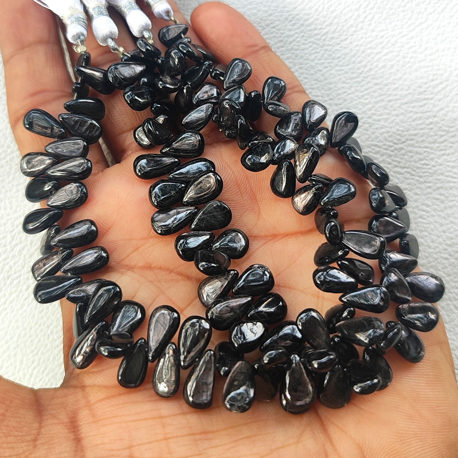 Natural Golden Shine Hypersthene 8×6-10x6mm Smooth Pear Shape Beads 8″ Strand
