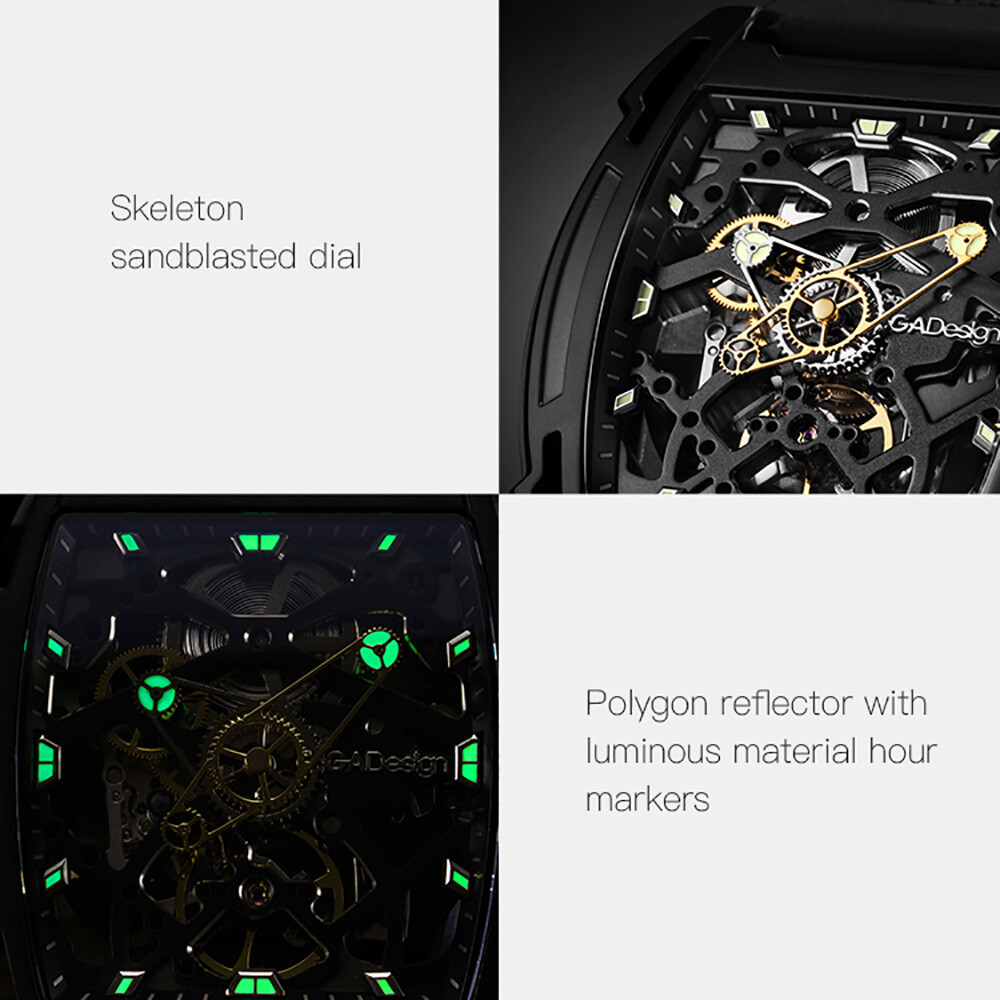 CIGA Design Z Series Automatic Openworked Steel Dlc Gold Black Men’s Watch