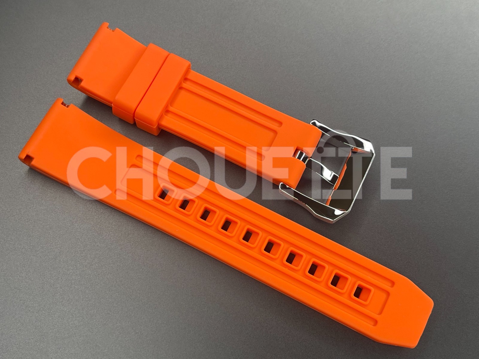 Citizen Promaster JR4061-18E, JR4061-00F 22mm Orange Rubber Watch Band with PINS