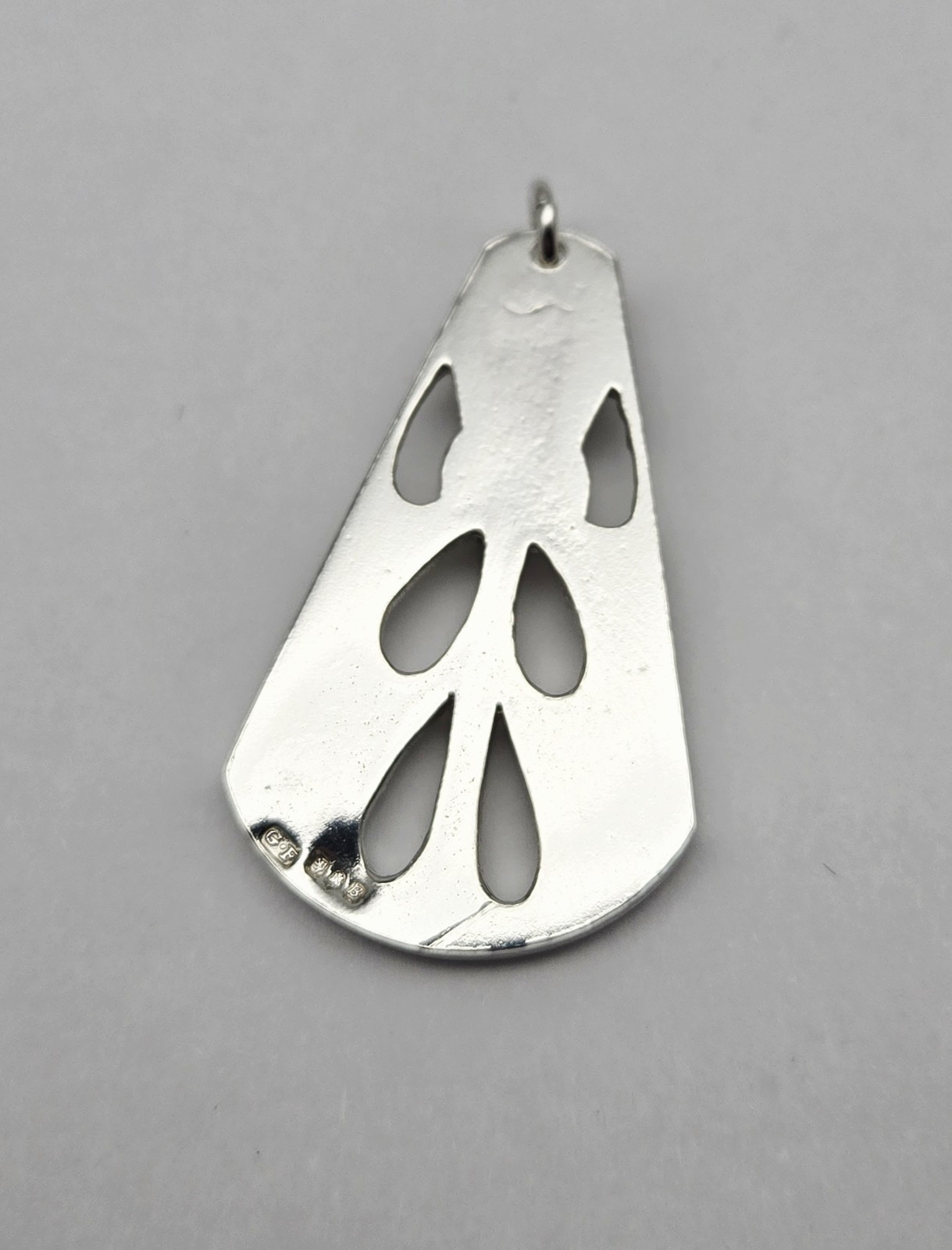 Vintage Sterling Silver Scottish Milk Thistle Floral Scroll Drop Pendant – 13.0g