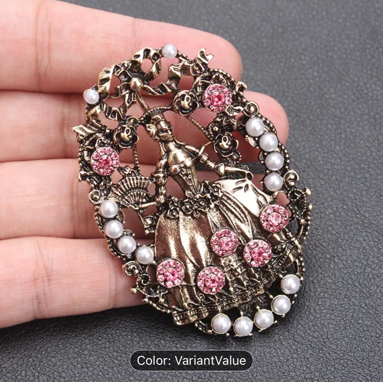 CLASSIC LUXURY PRINCESS PIN BROOCH RHINESTONE MOTHER DAY VALENTINE’S DAY GIFT