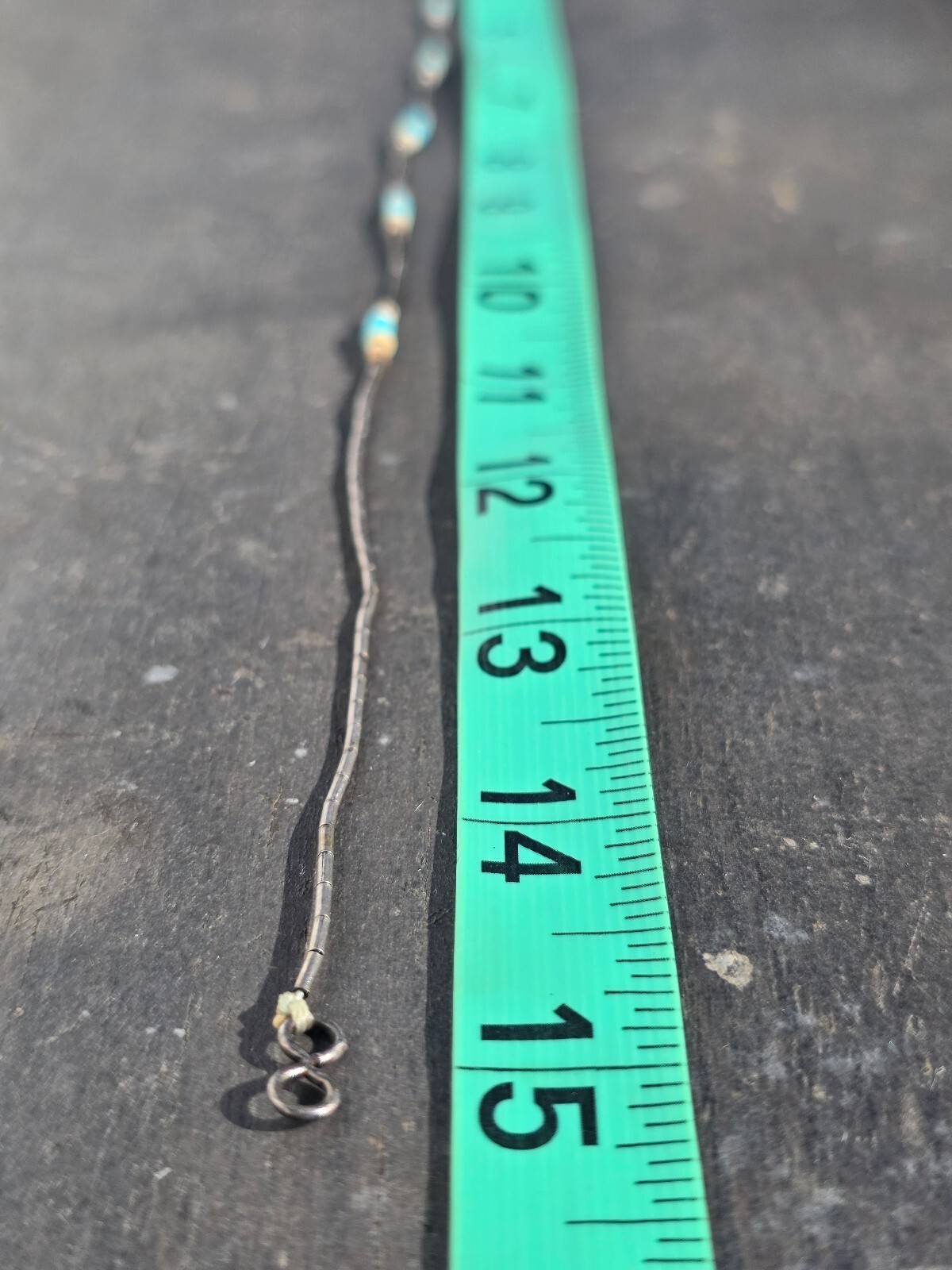 Vintage Native American Southwest Liquid Silver Turquoise Heishi Choker Necklace