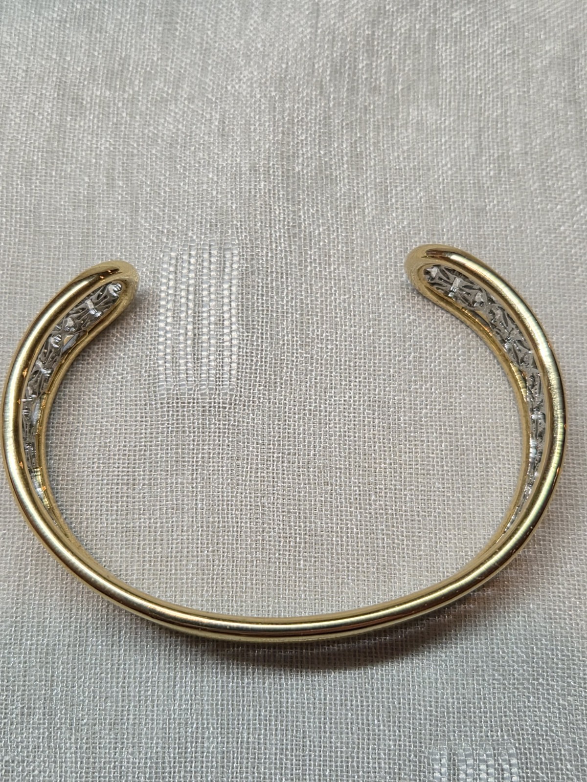 Rustic Cuff Gold Plated Brass and Silver Cross Cuff