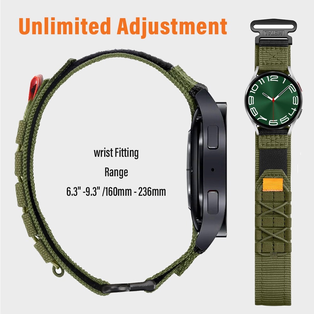 Rugged Nylon Band For Huami Amazfit Bip 5 GTS 4mini 2/2e GTR 3 Pro 42/47mm Strap