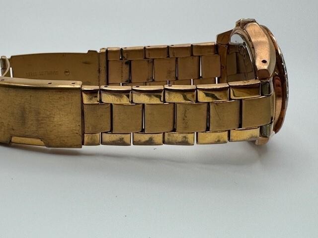 Fossil Riley ES-2811 Gold Tone Multifunction Crystal Accent Bezel Quartz Watch