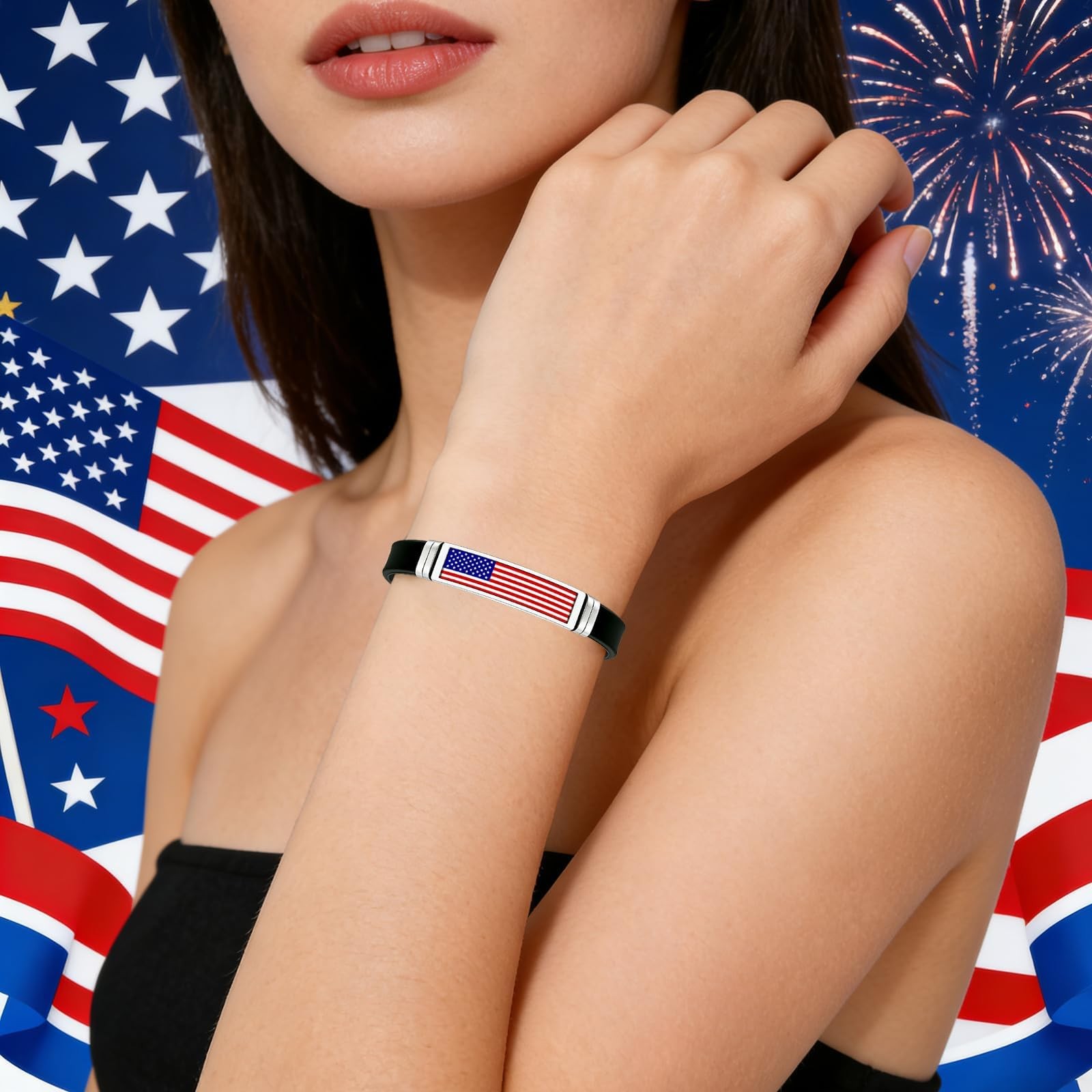 Nanafast American Flag Bracelet Patriotic Jewelry for Women & Men, Red White …