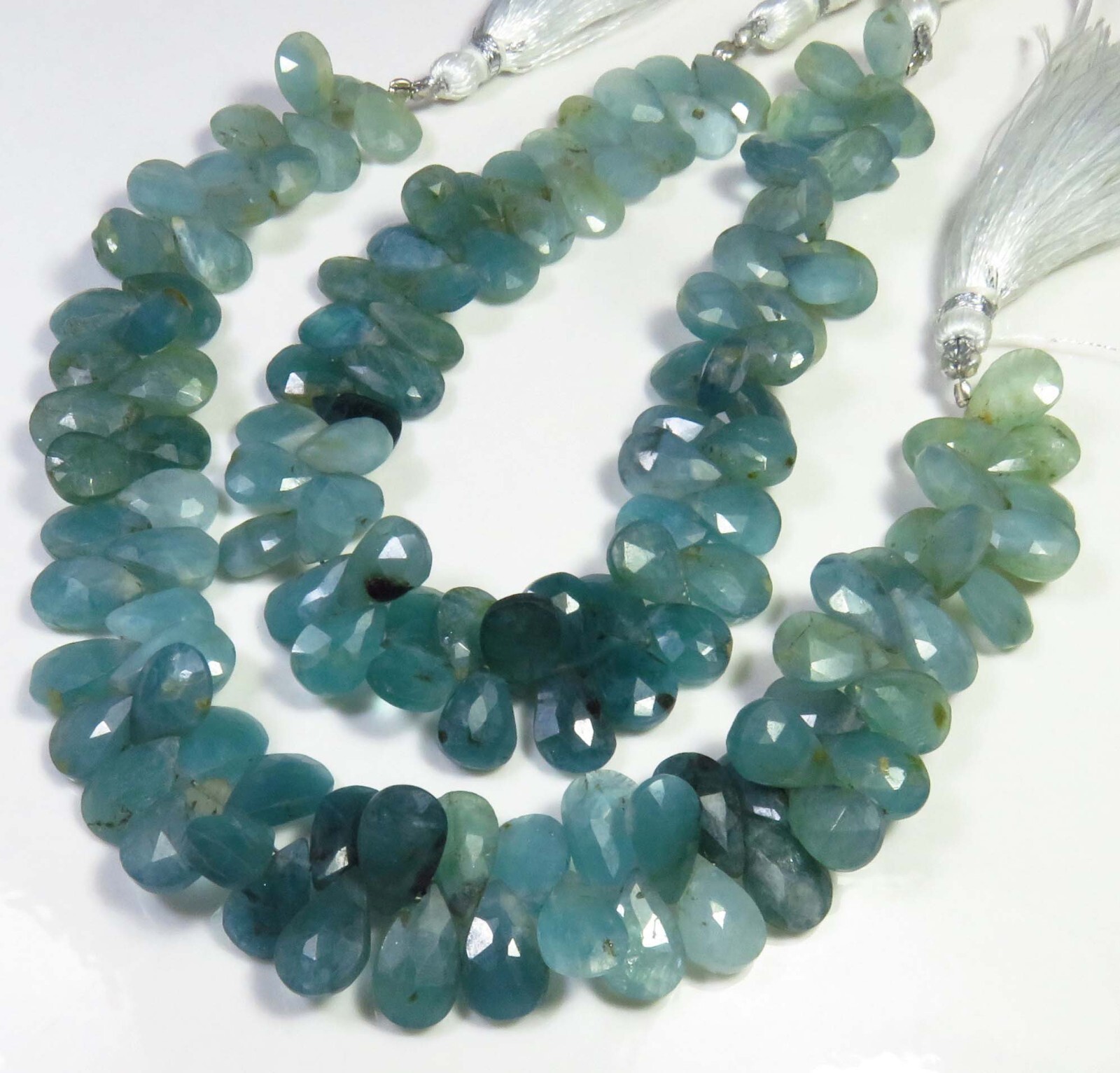 Green Grandidierite Faceted Heart Gemstone Beads 8″Strand Natural Beads LC-923