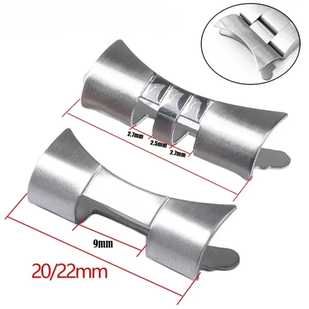 Stainless Steel Watch Band Adapter Curved End Connector 18mm 20mm 22mm