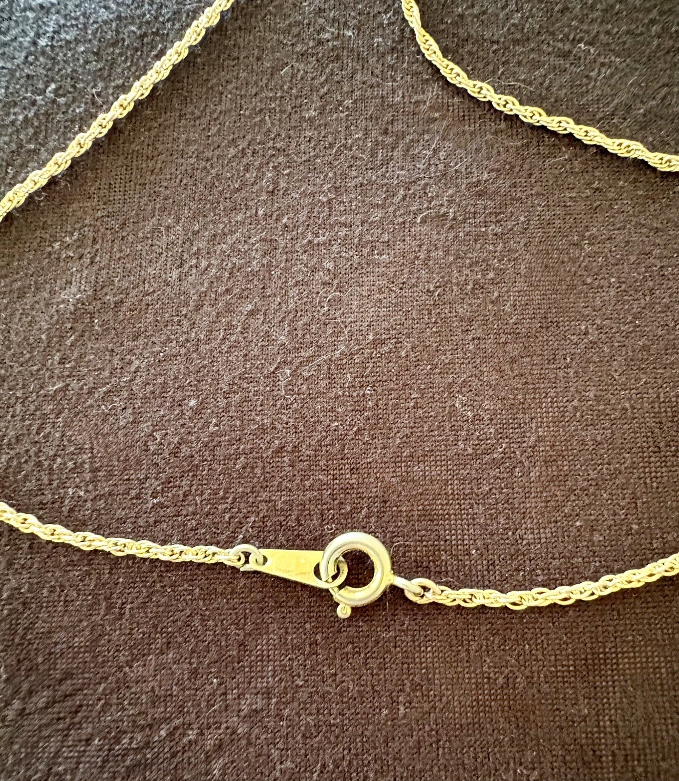 925 Italy Goldtone Over Sterling Silver Anchor Pendant & Rope Chain 22”