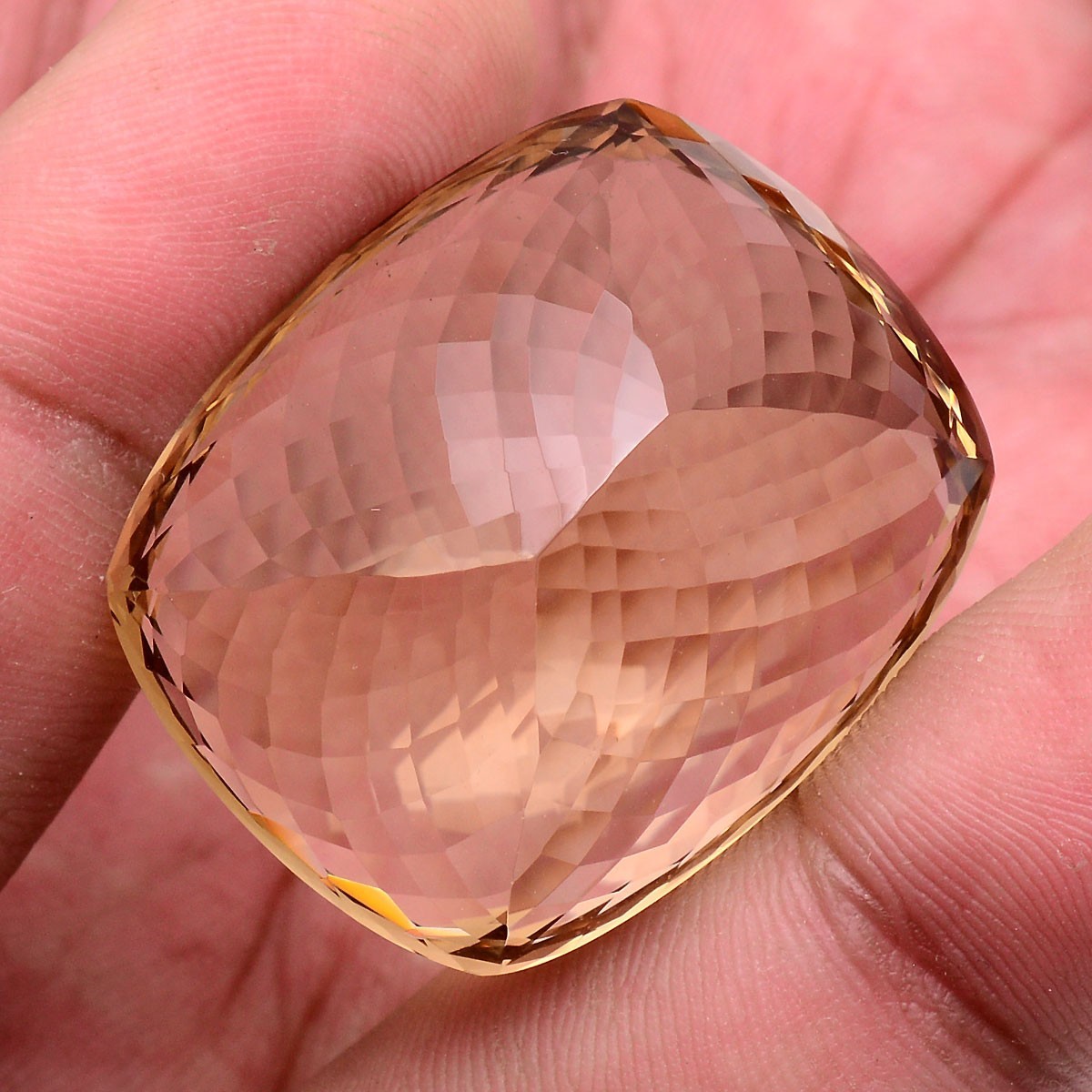 96.17 Cts VVS Natural Citrine Cushion Cut Hi-Grade Certified Untreated Gemstone