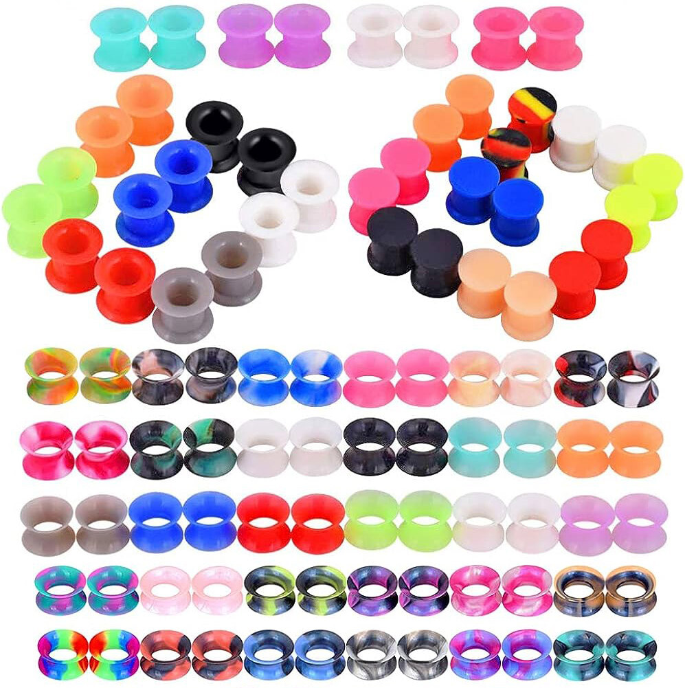 Wholesale Lot 20x Stone/Acrylic/Stainless Steel/Wood Ear Plugs Tunnels Ear Gauge