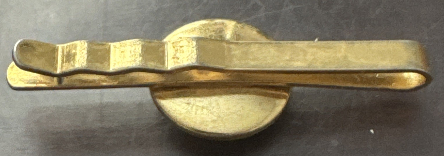 Vintage Tie Clip 2.5″ Gold Double-Headed Eagle with Crown and Crest Damascene