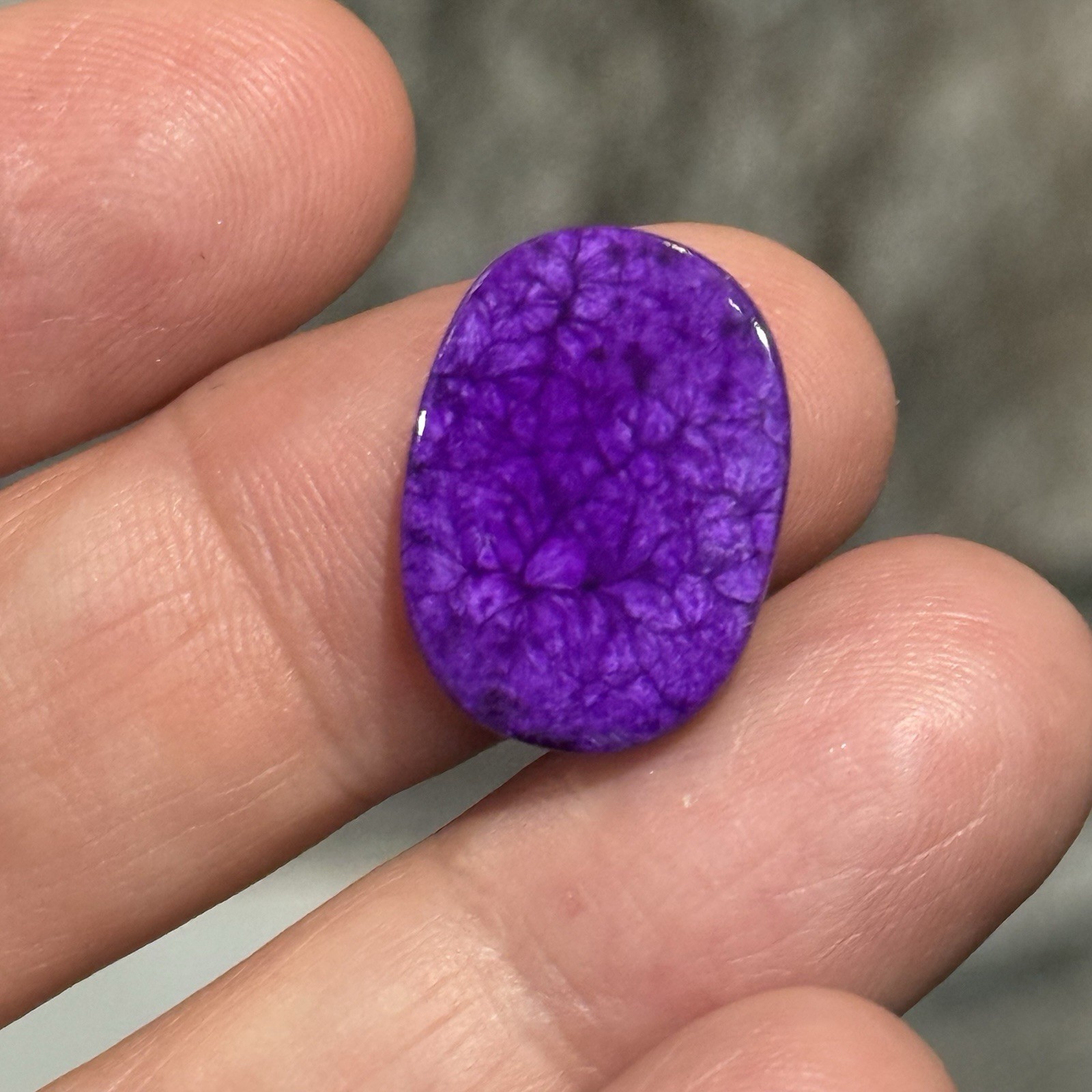 11.2ct 19×13.7×3.5mm Fine Purple Sugilite Oval Backed Cabochon Gemstone