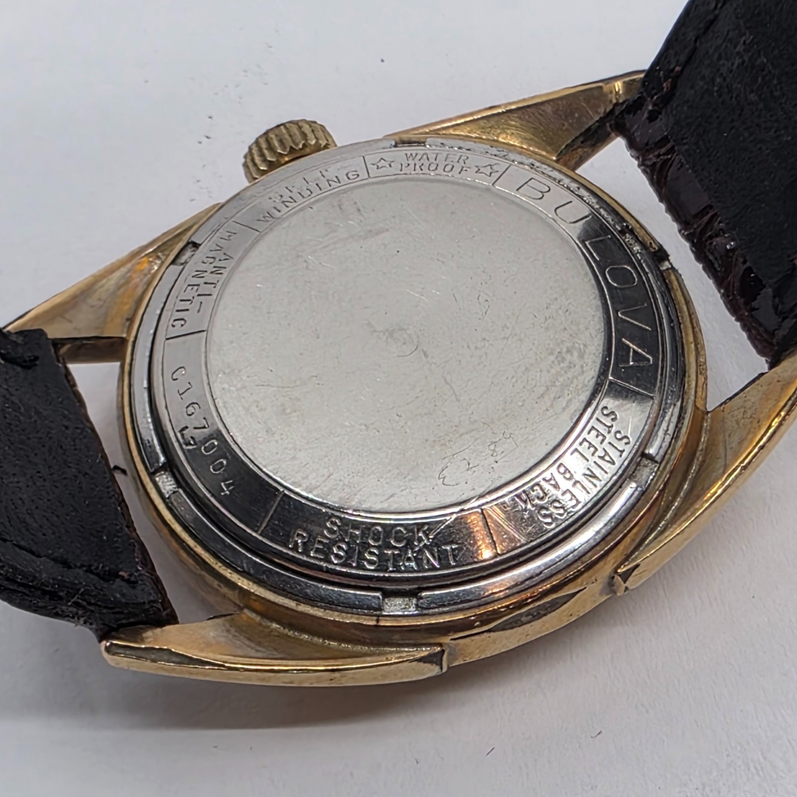 1957 Bulova 23 Jewels Selfwinding Auto Sunburst Dial Gold Filled Mens Watch