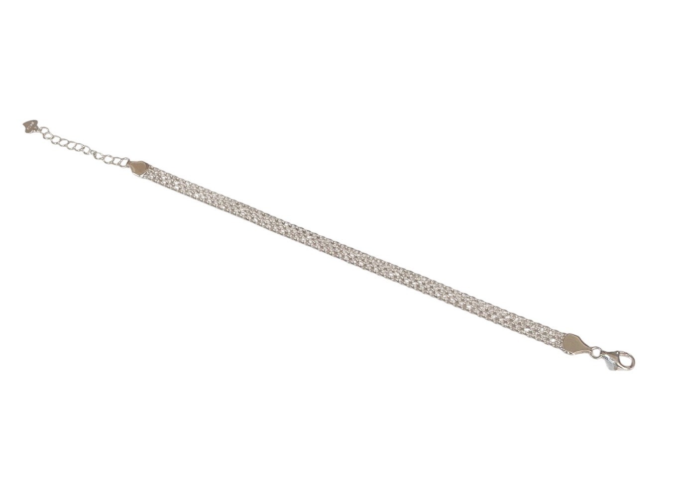 Sterling Silver 925 Mesh Bracelet Adjustable Jewely 6.75 Inch Lightweight 3.5g