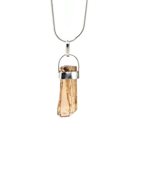 Imperial Topaz Pendant Unisex Unique Shape Father’s Day Gift NOVEMBER BIRTHSTONE