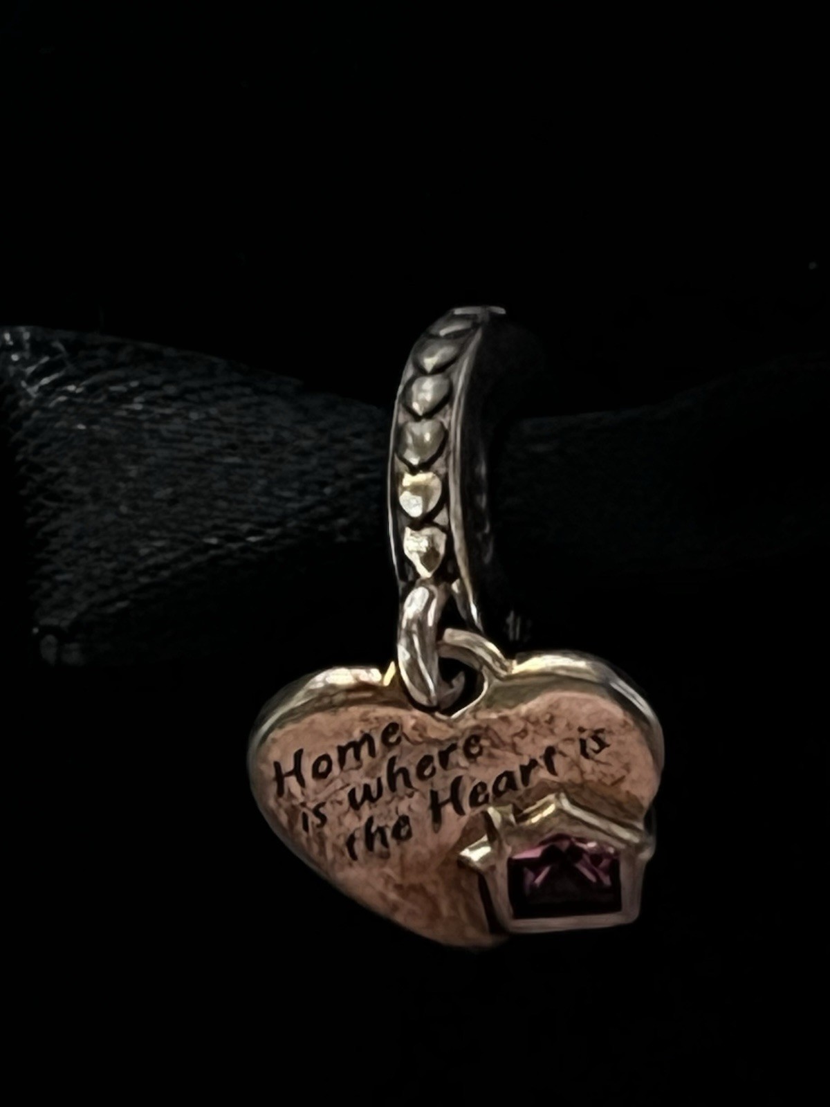 NWOT Pandora Moments 925 Silver Love My Home Heart Dangle Charm 799324C01