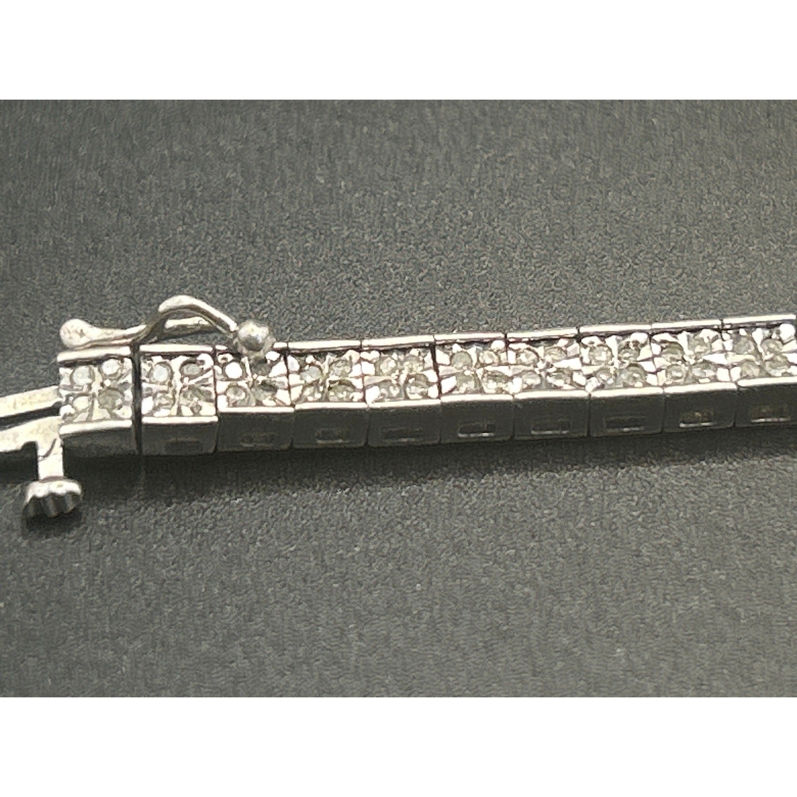 Signed MDJ 925 Sterling Silver Diamond Tennis Bracelet 200+ Diamonds 6.5″ Link