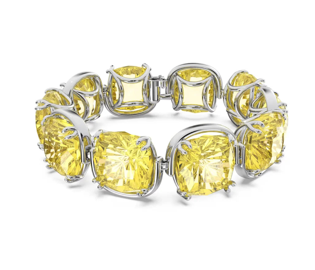Candy Crystal Necklace Bracelet Earring Ring Set Gold Color Women Jewelry