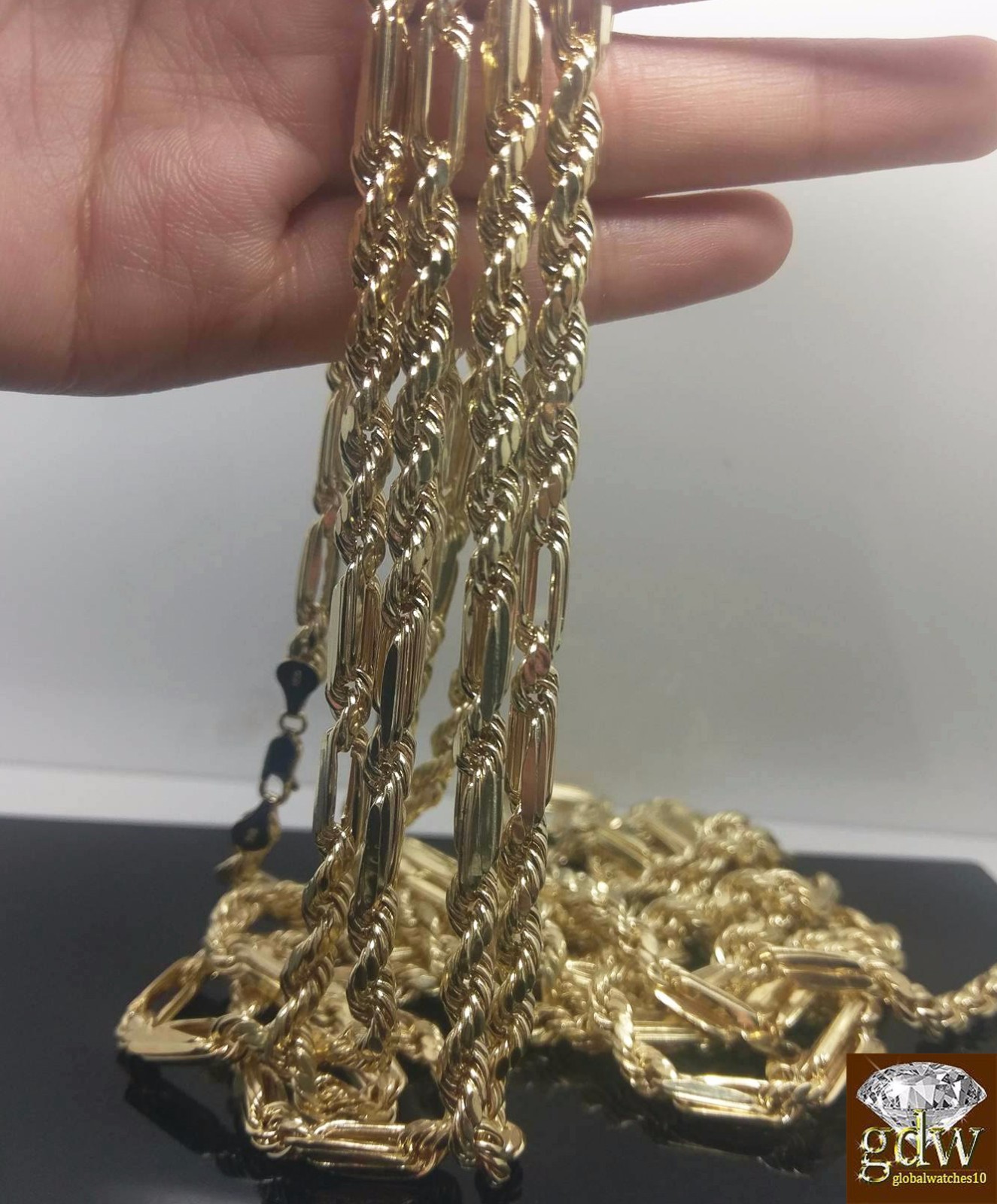 Real 10k Yellow Gold Milano Rope Chain Necklace 6mm 22″ 24″ 26″ 28″ 30″