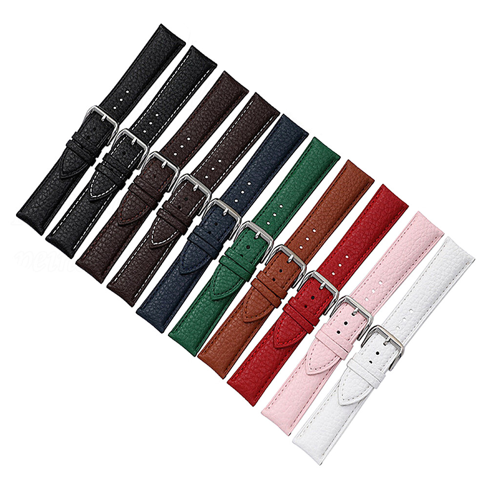 Men’s Two-piece Genuine Leather Watch Strap Band 12 14 16 18 19 20 21 22 24mm